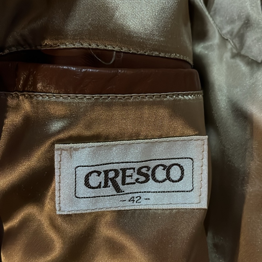 MEN 42 JACKET LEATHER Cresco chesnut color leather jacket with liner 1217 - Picture 6 of 9